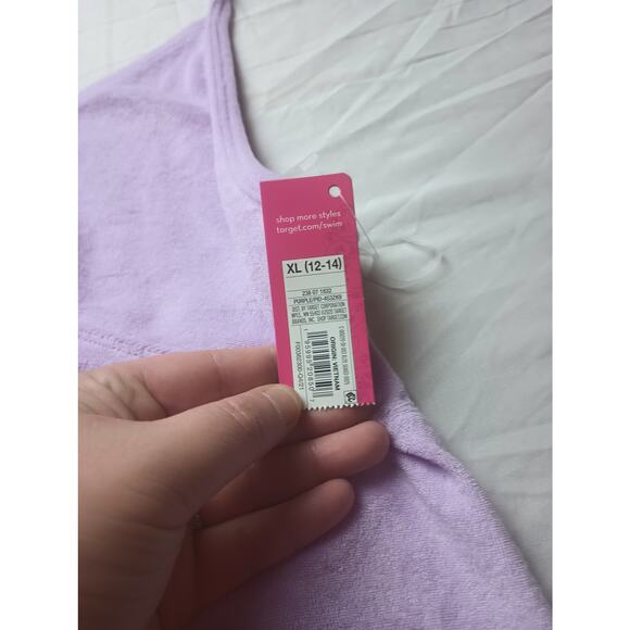 Xhilaration Terry Cloth Halter Top Dress Purple Women NWT Size XL Beach - Picture 4 of 7